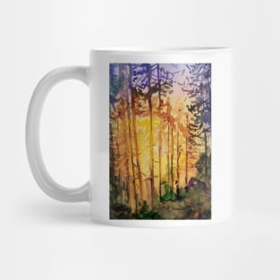 Sunset in the forest Mug